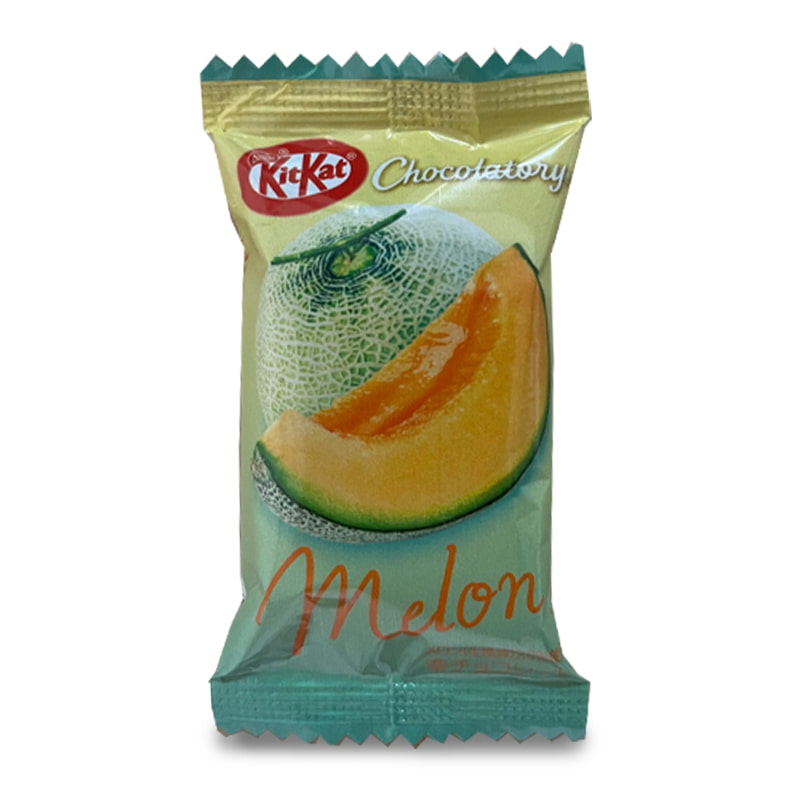 Melon flavored kitkat from the chocolatory in japan