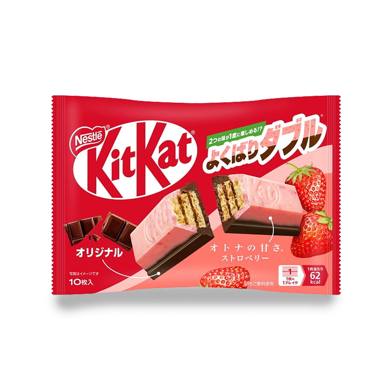 KitKat from Japan, yokubari double flavor strawberry and original