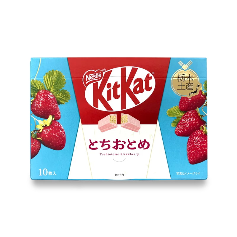 Tochiotome strawberry flavored kitkats from the region of Tochigi, in Japan